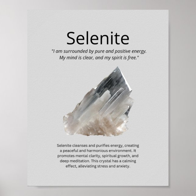 Selenite Crystal Meaning Poster (Vorne)