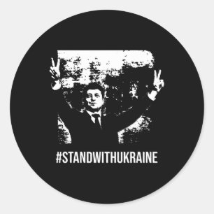 Selenskyj Steht mit der Ukraine Stopp Krieg Unters Runder Aufkleber
