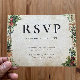 Self Addressed RSVP Vintage Garden Cottagecore Postkarte