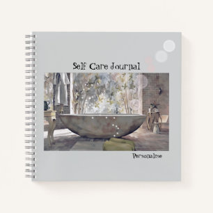 Self Care Bathtub Blasen Personal Gray Journal Notizbuch