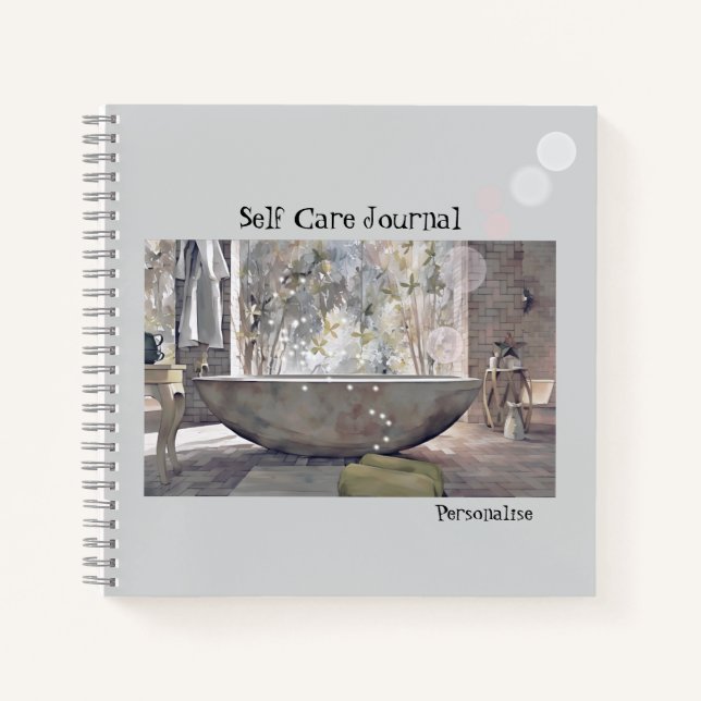 Self Care Bathtub Blasen Personal Gray Journal Notizbuch (Vorderseite)