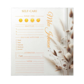 Self Care classic Planner gold luxury watercolor  Notizblock