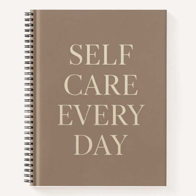 Self Care Every Day" Inspirational School Notebook Notizbuch (Vorderseite)