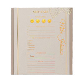 Self Care klassischer Planer Gold Luxus Wasserfarb Notizblock