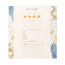 Self Care rosa Planer gold Luxus Wasserfarbe Notizblock