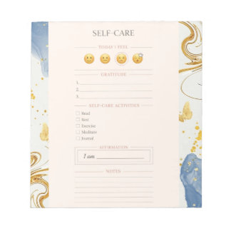 Self Care rosa Planer gold Luxus Wasserfarbe Notizblock