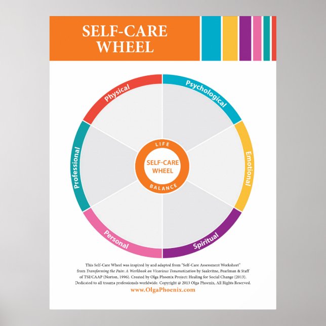Self Care Wheel in Color! (Leere) Poster (Vorne)