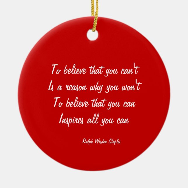 Self Confidence Keramik Ornament (Vorne)