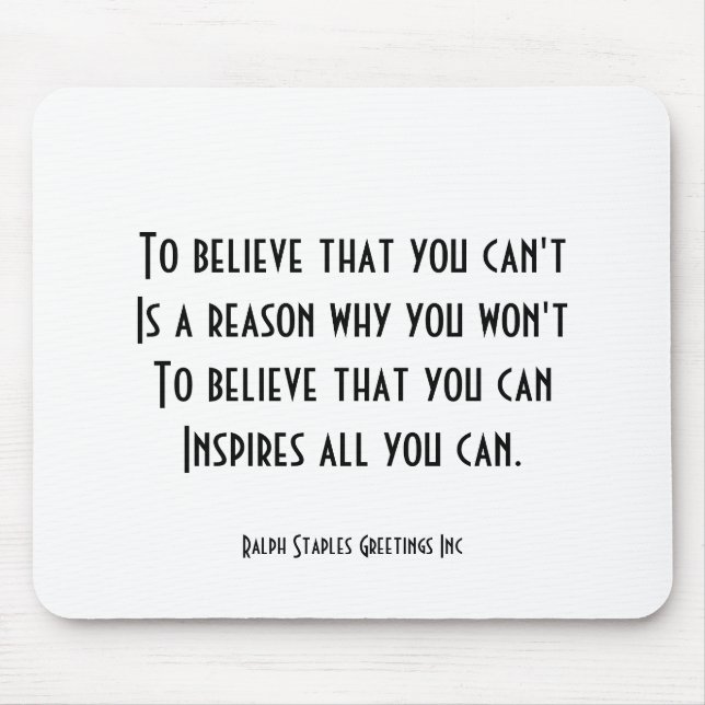 Self Confidence Mousepad (Vorne)