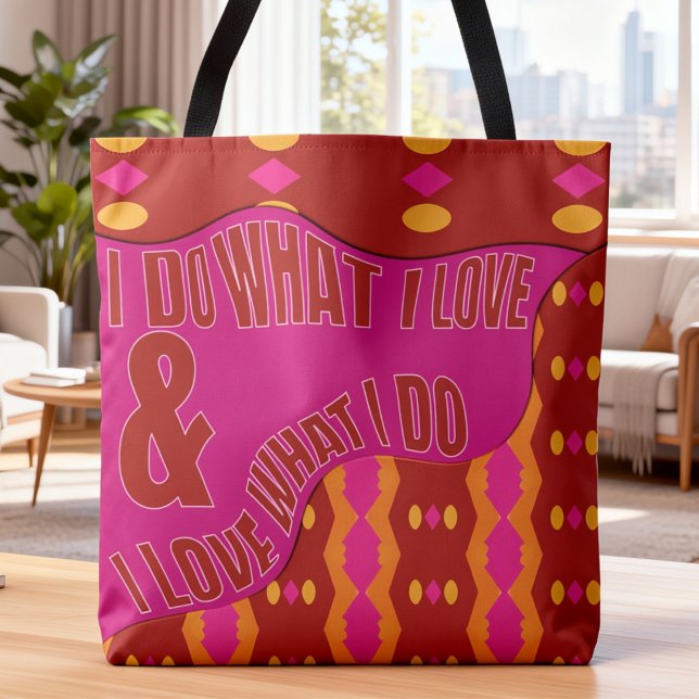 Self Expression Brown Pink Patterned (A little motivation you can carry all day. Fun & playful in pink and brown.)