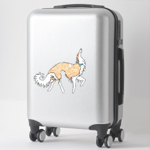 Self Gold Ballet Borzoi Die Vinyl Sticker schneide