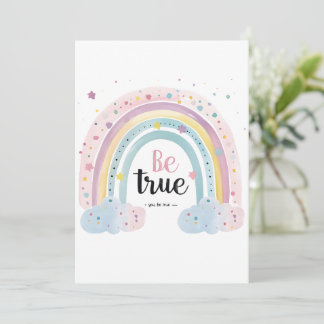 Self Love Affirmation Cute Pastel Be True Rainbow Einladung