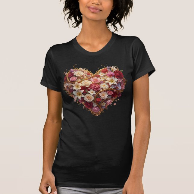 Self Love, Floral Heart, Flower Art, Feminine Vibe T-Shirt (Vorderseite)