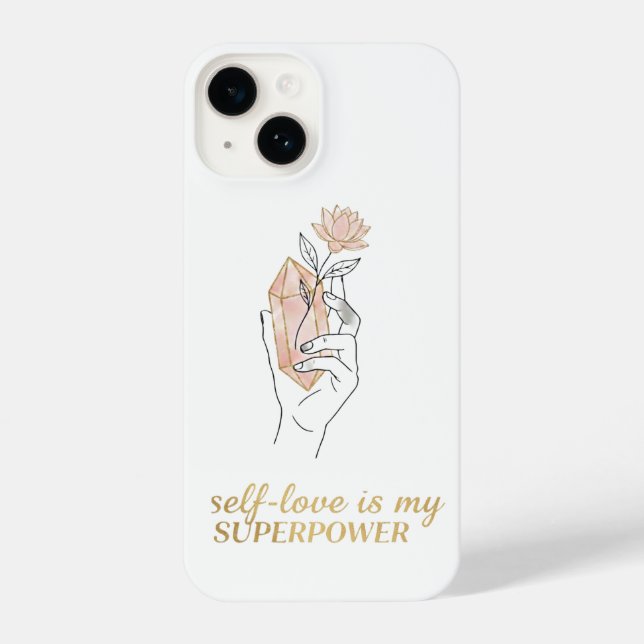 Self-Love - Rose Quartz Crystal Iphone Hülle (Rückseite)