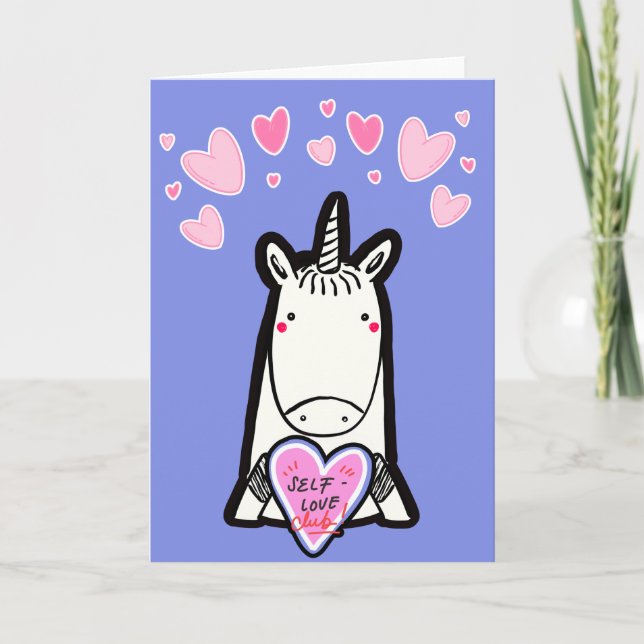 Self-Love Unicorn Karte (Vorderseite)