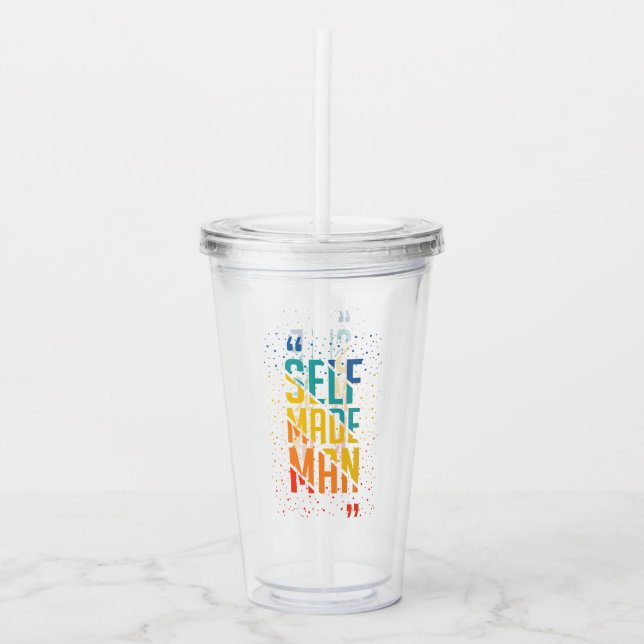 Self Made Man | Funny LGBTQ | Pride Month Acryltrinkbecher (Vorderseite)