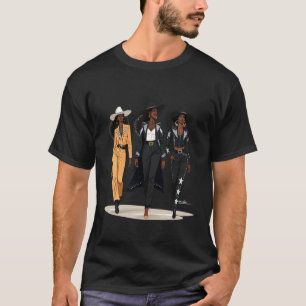 Selfbewusste schwarze Cowgirl Western Mode Stateme T-Shirt