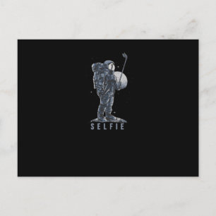 Selfie auf dem Mond Postkarte