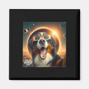 Selfie Bernese Mountain Dog Mens Solar Eclipse Magnet