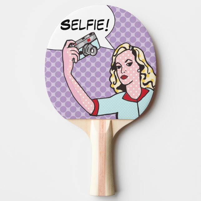 Selfie Comic Book Ping Pong Paddle Tischtennis Schläger (Vorderseite)