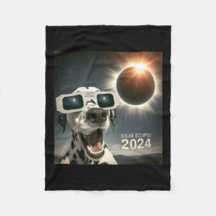 Selfie Dalmatiner Kids Mens Solar Eclipse Dog Fleecedecke