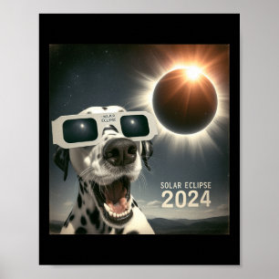 Selfie Dalmatiner Kids Mens Solar Eclipse Dog Poster