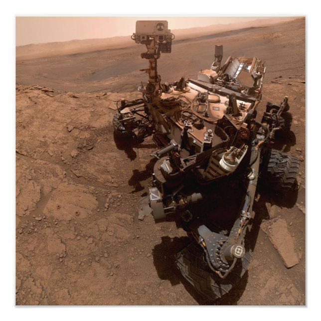 Selfie der Mars Neugier Roter Marsch Landschaft Fotodruck (Vorne)