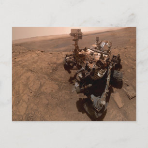 Selfie der Mars Neugier Roter Marsch Landschaft Postkarte