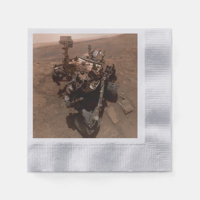 Selfie der Mars Neugier Roter Marsch Landschaft Serviette (Vorderseite)