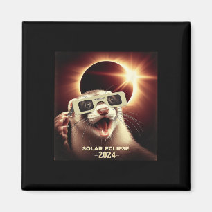 Selfie Ferret Kids Mens Solar Eclipse Ferret Magnet