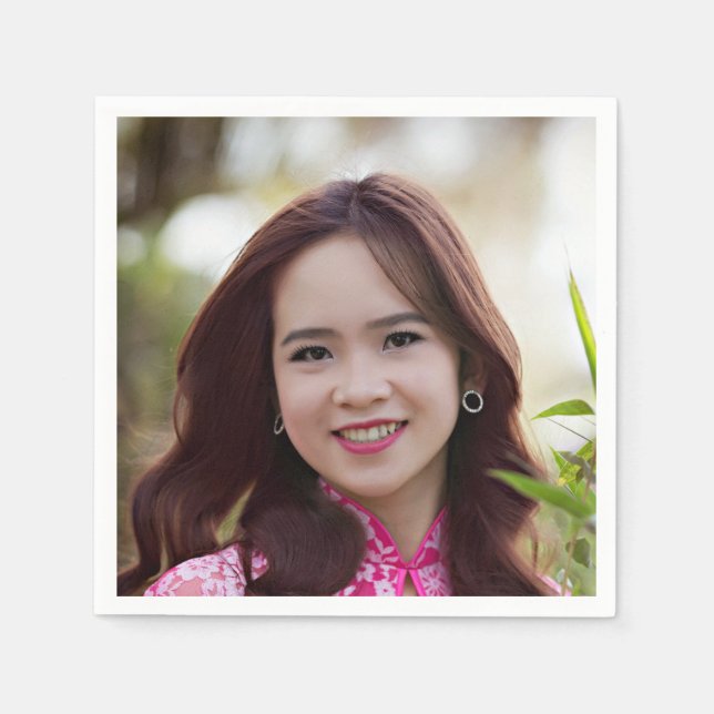 Selfie Foto Face | Fun Party Serviette (Vorderseite)