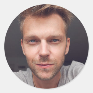 Selfie Foto Upload   Ihr Party zum Gesichtsvergnüg Runder Aufkleber