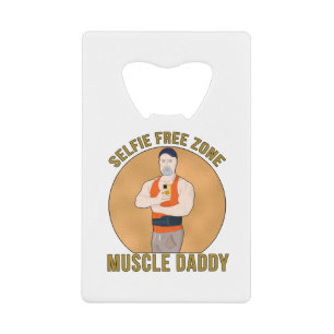 Selfie Free Zone Muscle Daddy Geldbeutel Flaschenöffner