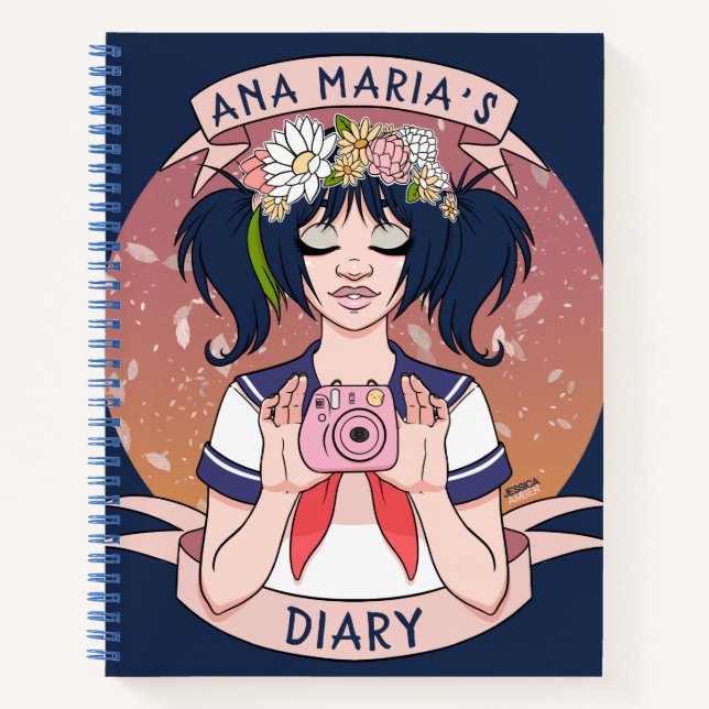 Selfie Girl Personal Diary Notizbuch (Vorderseite)