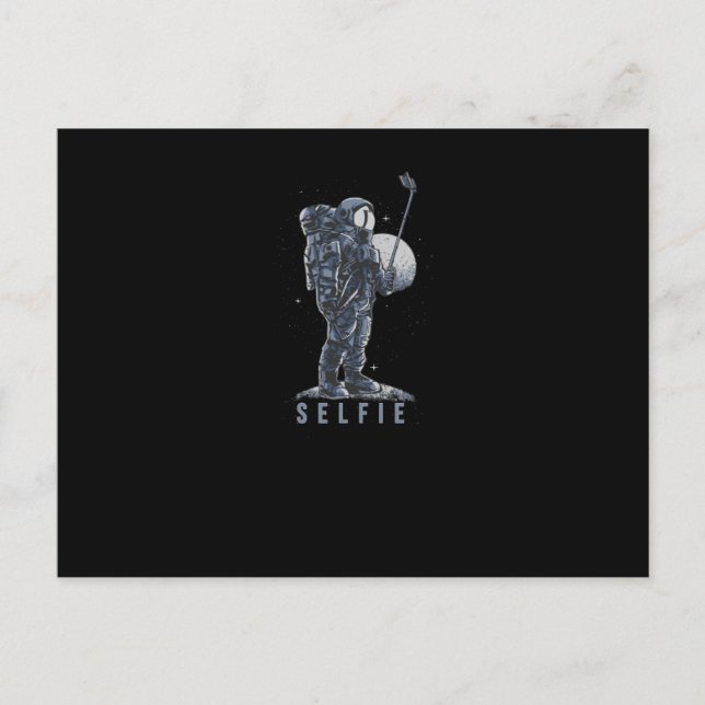 Selfie im Mond Postkarte (Vorderseite)