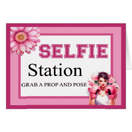 Selfie-Karte für rosa und Hübsches Blumenkrebs