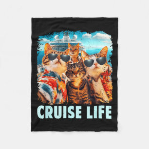 Selfie-Katze-Spaß-Kreuzfahrt-Kumpels-Schiff-Urlaub Fleecedecke