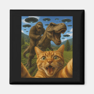 Selfie mit Bigfoot Riding T-rex Magnet