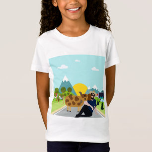 Selfie mit einer Kuh auf der Straße T-Shirt
