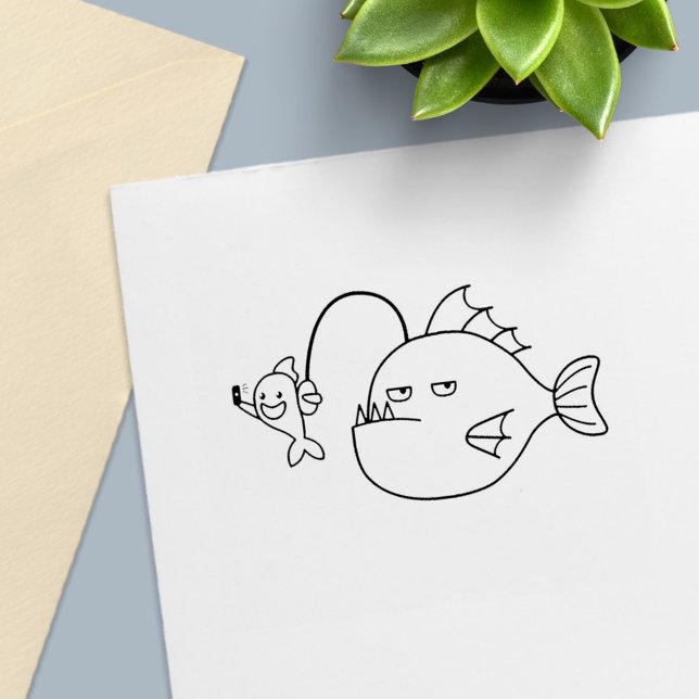 Selfie mit Seeteufel Gummistempel (Von Creator hochgeladen)