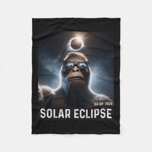 Selfie mit Solar 2024 Eclipse Brillen ich Fleecedecke (Vorderseite)