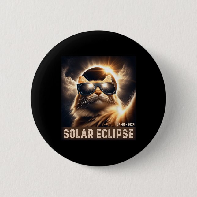 Selfie mit Solar 2024 Eclipse Tragen Gl Button (Vorderseite)
