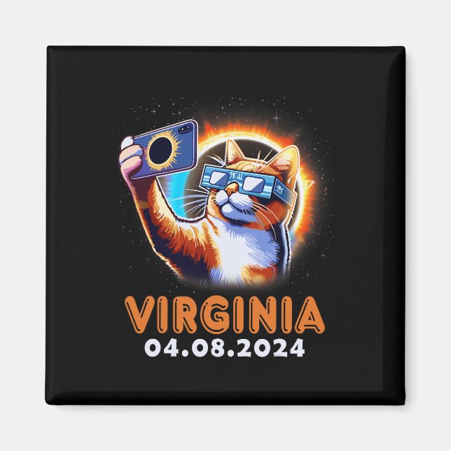 Selfie mit Total Solar Eclipse 2024 Virg Magnet (Vorne)