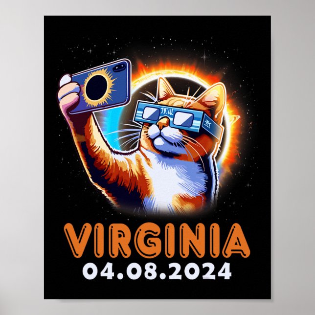 Selfie mit Total Solar Eclipse 2024 Virg Poster (Vorne)