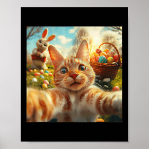 Selfie Osterkatze mit Ostersonnigen Erwachsenen K Poster