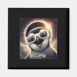 Selfie Penguin Kids Mens Solar Eclipse Magnet