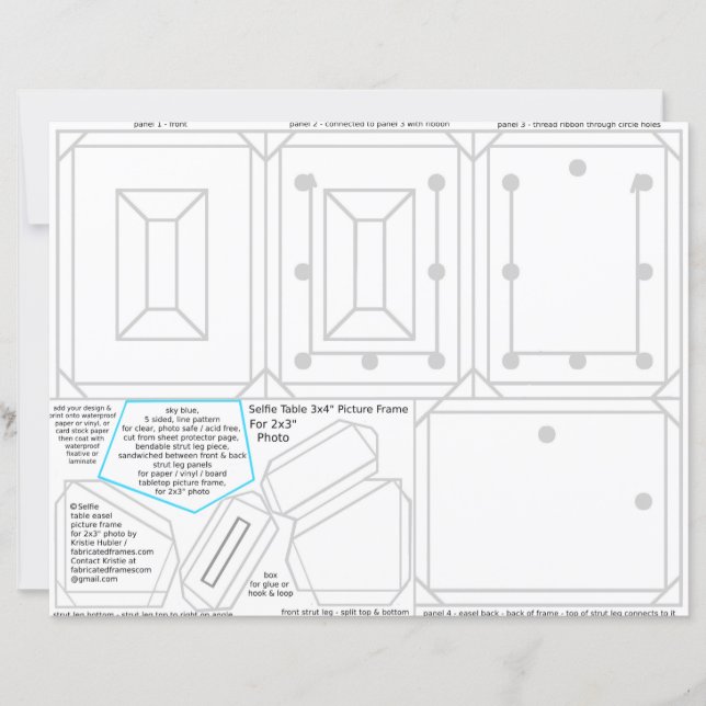 Selfie Picture Frame For 2x3 Photo Printable or (Vorderseite)