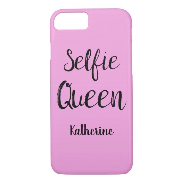 Selfie Queen Name Personalisiert Pink Case-Mate iPhone Hülle (Rückseite)