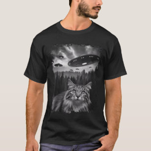 Selfie-selfie-Grafikkatze mit Bigfoot Sasquatch Al T-Shirt