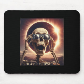 Selfie Skeleton Kids Mens Solar Eclipse Mousepad